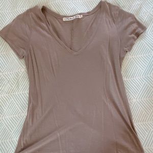 Michael Stars OS Brown V-Neck T-Shirt